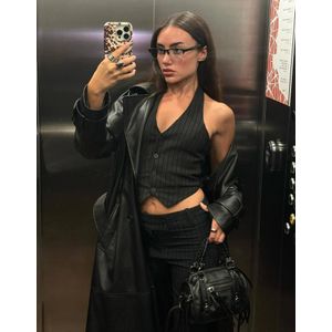 Bershka Bengaline Gilet Dames M Grijs