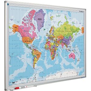 Whiteboard landkaart - Wereld - Smit Visual