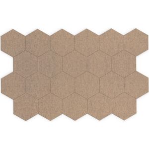 Akoestische wandpanelen Hexagon - Set van 22 - Beige PET-vilt - Smit Visual