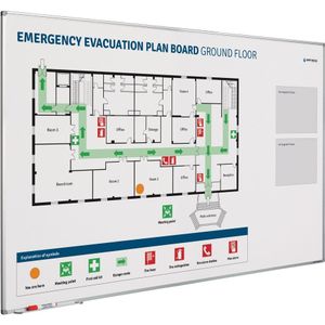 Whiteboard Evacuatie verbeterbord - 100x150 cm - Smit Visual
