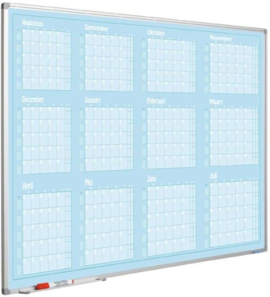 Jaarplanner blauw - 90x120 cm - Augustus-Juli - Smit Visual
