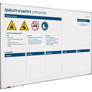 Whiteboard Kwaliteit en Veiligheid verbeterbord - 100x150 cm - Smit Visual
