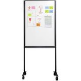 Verrijdbaar whiteboard werkbord / scheidingswand - Emaille - 120x75 cm - Smit Visual