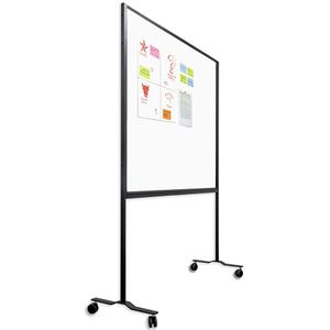 Verrijdbaar whiteboard werkbord / scheidingswand - Emaille - 120x150 c - Smit Visual