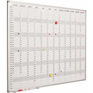 Jaarplanner verticaal incl. maand-/dag-/cijferstroken - 90x120 cm - Smit Visual