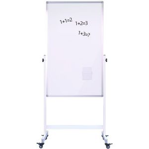 Verrijdbaar whiteboard - Dubbelzijdig - 80x120 cm - Wit frame - IVOL