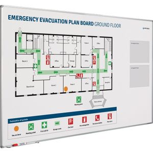 Whiteboard Evacuatie verbeterbord - 60x90 cm - Smit Visual