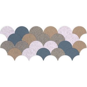 Smit Visual - Akoestische Wandpanelen - Set van 22 - Japanse Golf - Diverse Kleuren
