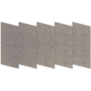 Akoestische wandpanelen Parallellogram - Set van 22 - Donkergrijs PET- - Smit Visual