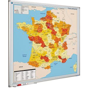 Whiteboard landkaart - Frankrijk postcodes - Smit Visual