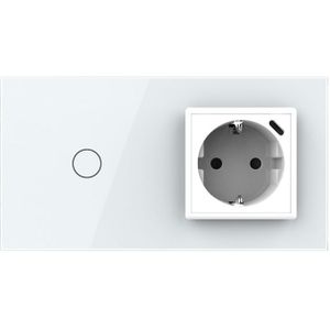 Livolo | Wit | 1+SR | Aan/Uit | Schakelaar | Wandcontactdoos + USB-C Oplader