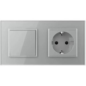 Wipschakelaar | Aan/Uit | Wandcontactdoos | Livolo | Grijs