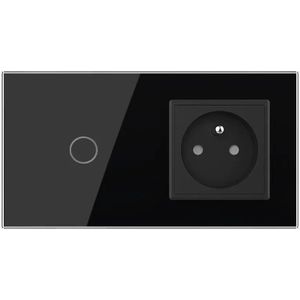 Livolo - Wandcontactdoos - Zwart - Schakelaar - Aan/Uit