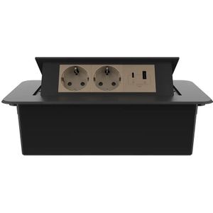 Livolo - Pop-Up Stekkerdoos - Zwart - Inbouw - USB & USB-C