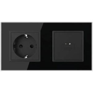 Livolo | Zwart | SR+SR | Wandcontactdoos | USB type C oplader - Bekijk
