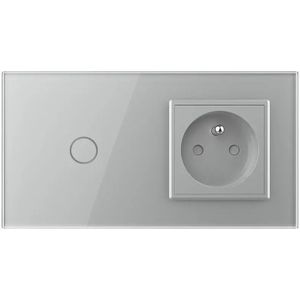 Wandcontactdoos | France | Schakelaar | Aan/Uit | Grijs | Livolo