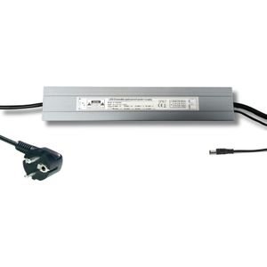 Adapter | Dimbaar | EU stekker | 24V- Male connector | 150W | IP67 | COB Ledstrip