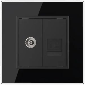 Livolo - SR - TV - Zwart - Netwerk Cat.6 Aansluiting