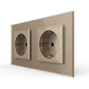 Wandcontactdoos | Goud | 2 Stopcontacten | Bekijk hier! | Livolo.nl