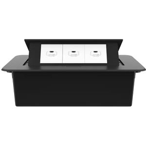 Livolo - Pop-Up - Stekkerdoos - Zwart - 3-Voudige USB-C Oplader - Push Inbouw