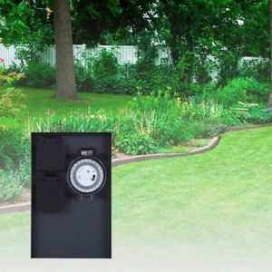 Buiten Wandcontactdoos | Zwart | 2 Stopcontacten | Breed | Waterdicht