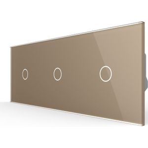 Livolo | Goud | 1+1+1 | Dimmer | Wisselschakelaar