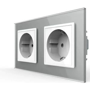 Wandcontactdoos | Grijs/Wit | 2-Voudig Stopcontact | Bekijk hier!