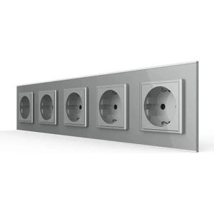 Wandcontactdoos | Grijs | 5-voudige Stopcontact | Bekijk hier | Livolo