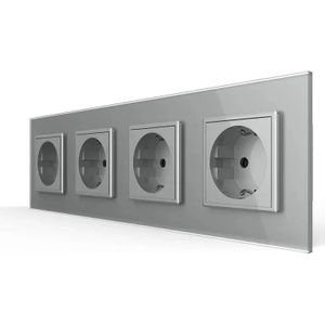 Wandcontactdoos | Grijs | 4-voudig Stopcontact | Bekijk hier! | Livolo