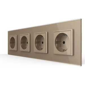 Livolo - 4-voudige Wandcontactdoos - Goud - Stopcontact