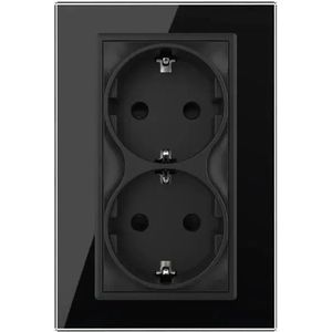 Livolo - Dubbel Wandcontactdoos - Zwart - 1 Inbouwdoos