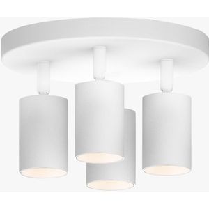 Plafondlamp | Wit | 4 | LED spot | Rond | Verstelbaar | Dimbaar