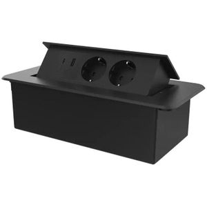 Livolo | Zwart | 3 | Pop-Up stekkerdoos | Push | Inbouw | USB & USB-C + Stopcontacten - Zwart