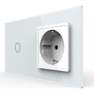 Livolo | Wit | 1+SR | Aan/Uit | Dimmer | Schakelaar met wandcontactdoos | Afstandsbediening