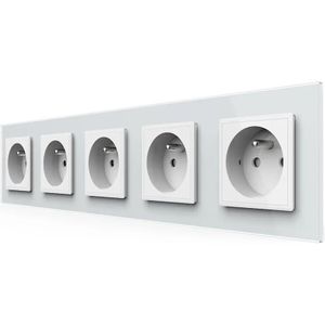 Wandcontactdoos | Wit | 5-voudig Franse Stopcontact | Livolo.nl