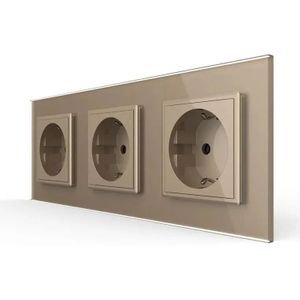 Livolo - 3-voudige Wandcontactdoos - Goud - Stopcontact