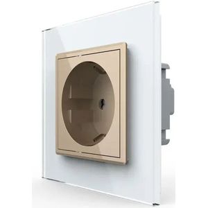 Wandcontactdoos | Wit/Goud | Stopcontact | Bekijk hier! | Livolo