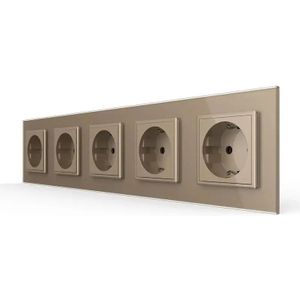 Livolo - 5-voudige Wandcontactdoos - Goud - Stopcontact