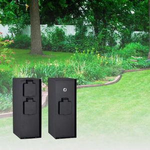 Livolo - Buiten Wandcontactdoos - Zwart - 3 Stopcontacten - Waterdicht