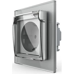 Wandcontactdoos met klapdeksel | Grijs | IP44 | Livolo | Bekijk hier!