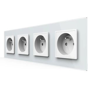 Wandcontactdoos | Wit | 4-voudig Franse Stopcontact | Livolo.nl