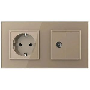 Livolo | Goud | SR+SR | Wandcontactdoos | TV aansluiting | Blindplaat