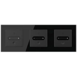 Livolo | Zwart | SR+SR+SR | Slide-Dimmer | Wisselschakelaar | Smart