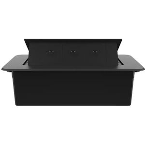 Stekkerdoos | Pop-Up | Zwart | 3-Voudige USB-C Oplader | Push Inbouw