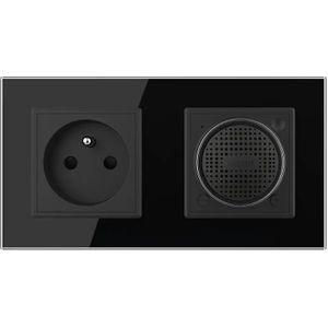 Bluetooth Speaker | Wandcontactdoos France | Zwart | Livolo.nl