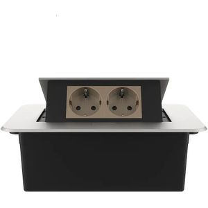 Livolo | Zilver | 2 | Pop-Up Stekkerdoos | Push | Inbouw |