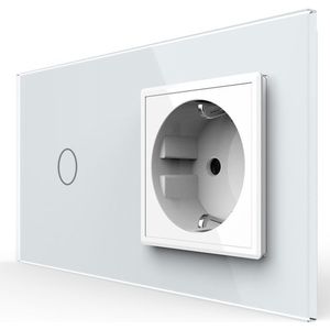 Livolo | Wit | 1+SR | Aan/Uit | Wisselschakelaar met wandcontactdoos