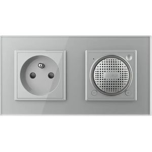 Bluetooth Speaker | Wandcontactdoos France | Grijs | Livolo.nl