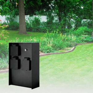 Livolo - Buiten Wandcontactdoos - Zwart - 3 Stopcontacten - Waterdicht