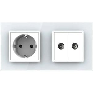 Livolo | Wit | SR+SR | Wandcontactdoos | TV  | TV